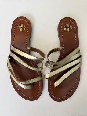 Tory Burch Patos Flat Sandals, Size 8 (Best for 7.5)